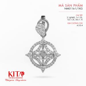 Vỏ Mặt Dây Chuyền Kim Cương Vàng Trắng